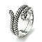 Snake Alloy Wrap Open Cuff Rings, Lead Free & Cadmium Free, Antique Silver, 7~14mm, Inner Diameter: 19mm