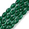 Transparent Glass Beads Strands, Faceted, Teardrop, Dark Green, 5~6x4mm, Hole: 0.9mm, about 65~67pcs/strand, 15.35~16.14 inch(39~41cm)