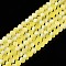 Transparent Glass Beads Strands, Faceted, Frosted, Half AB Color Plated, Rondelle, Yellow, 2.9~3.3x2mm, Hole: 0.7mm, about 148~150pcs/strand, 39.5~40cm