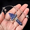 Natural Sodalite Dowsing Pendulum Big Pendants, Undyed, with Platinum Plated Meatl Findings, Cone Charm, 320mm