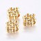 Alloy Beads, Real 18K Gold Plated, Chinese Knot, Golden, 9.5x11.5x4mm, Hole: 2.5mm