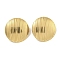 Ion Plating(IP) 304 Stainless Steel Earings, Real 18K Gold Plated, 25x25mm, Hole: 3.5mm, Pin: 0.8mm