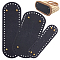 TPR Plastic Imitation Leather Bag Bottoms Set, with Iron Nails, Oval, Black, 18.1~26.1x5~10.2x0.3~0.4cm, Hole: 3.5~4mm, 3pcs/set