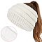 Acrylic Fiber Yarn Cold Weather Headbands, Winter Hat, Winter Warm Ear for Women, White, 210x150mm