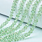 Electroplate Glass Beads Strands, AB Color Plated, Faceted, Rondelle, Pale Green, 3.5~3.8x3mm, Hole: 0.4mm, about 113~115pcs/strand, 12.80~12.99 inch(32.5~33cm)