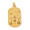 316L Surgical Stainless Steel Big Pendants, Real 18K Gold Plated, Oval with Constellations Charm, Libra, 53x29x4mm, Hole: 8x5mm