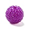 Chunky Resin Rhinestone Bubblegum Ball Beads, Round, Purple, 20x18mm, Hole: 3mm