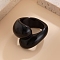 Resin Finger Rings for Women, Black, Inner Diameter: 17mm