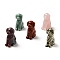 Natural Gemstone Sculpture Display Decorations, for Home Office Desk, Dog, 39~41x26~27x16~17mm