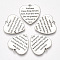 Tibetan Style Alloy Quote Pendants, Heart with Word, Antique Silver, 25x24x1.5mm, Hole: 1.8mm