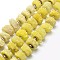 Natural Druzy Quartz Crystal Beads Strands, Solar Quartz, Dyed, Nuggets, Yellow, 12~26x6~17mm, Hole: 1~2mm, about 14~16pcs/strand, 7.9~8.3 inch(20~21cm)