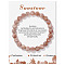 Natural Sunstone Beaded Stretch Bracelets, Round, 7-1/2 inch(19cm)