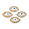 Brass Micro Pave Clear Cubic Zirconia Pendants, with Resin, Real 18K Gold Plated, Evil Eye, Mixed Color, 17x26x4mm, Hole: 1.2mm