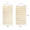 Non-Woven Fabrics Jewelry Hanging Display Bags, Wall Shelf Wardrobe Storage Bags, with Rotating Hook and Transparent PVC Grids, Beige, 85x43cm