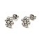 Tarnish Resistant 201 Stainless Steel Flower Stud Earrings with 304 Stainless Steel Pins for Women, Stainless Steel Color, 9x8mm, Pin: 0.7mm