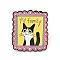 Pet Theme Enamel Pins, Black Alloy Brooches for Backpack Clothes, Cat Shape, 30x26.5mm