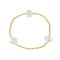 Beach Vacation Style Minimalist Fashion Brass Beads Bracelet, with Cross Shell Beads, Golden, 6-7/8 inch(17.5cm)