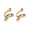 304 Stainless Steel Charms, Laser Cut, Real 14K Gold Plated, Letter G, 11.5x6.5x1.5mm, Hole: 1mm