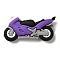 PVC Plastic Pendants, Motorbike, Mauve, 30x59x12mm, Hole: 2.5mm