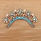 Crown Alloy Enamel Hair Finding, for DIY Jewelry Accessories for Women Girl, Light Blue, 75x45mm