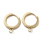 201 Stainless Steel Huggie Hoop Earrings Findings, with Vertical Loop, with 316 Surgical Stainless Steel Earring Pins, Ring, Real 24K Gold Plated, 16x2mm, Hole: 2.7mm, Pin: 1mm