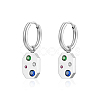 Stainless Steel Rectangle Earrings with Rhinestone for Women UO8786-2-1