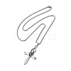 Alloy Cross Pandant Necklace with Box Chains NJEW-K245-004-2