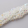 Half-Handmade Transparent Glass Beads Strands X-G02QC0P2-1