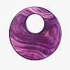 Flat Round Dyed Natural Agate Pendants G-D647-M-4