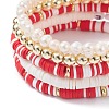 Handmade Polymer Clay Heishi Beads Stretch Bracelets Set BJEW-JB07401-03-5