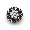 Flat Round Carved Flower Zinc Alloy Enamel Jewelry Snap Buttons SNAP-N010-85B-NR-1