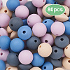 80 Pcs 8 Styles Food Grade Eco-Friendly Silicone Beads SIL-TA0001-02-2