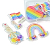 8Pcs 4 Style Pride Rainbow Acrylic Pendants MACR-FS0001-45-4