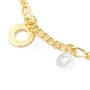 Brass Donut & Clear Cubic Zirconia Charm Bracelets for Women BJEW-G672-08G-2