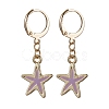 Alloy Enamel Starfish Dangle Leverback Earrings EJEW-JE05602-4