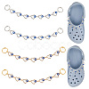  1 Set Alloy Enamel Crystal Rhinestone Heart with Evil Eye Link Shoe Decoration Chain FIND-NB0004-13-1