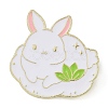 Bunny Zinc Alloy Enamel Brooch JEWB-C034-07D-G-1