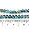 Half Plated Electroplate Transparent Glass Beads Strands EGLA-E060-02A-HP-5