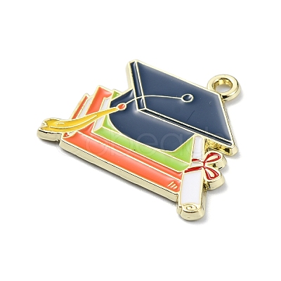 Graduation Theme Alloy Enamel Pendants ENAM-G226-01C-1