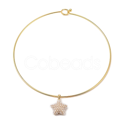 Brass with ABS Imitation Pearl Link Bracelets BJEW-Q350-05B-G-1