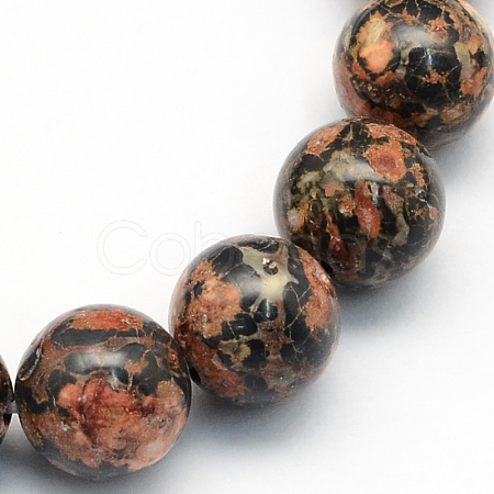Natural Leopard Skin Jasper Round Beads Strands X-G-S182-10mm-1