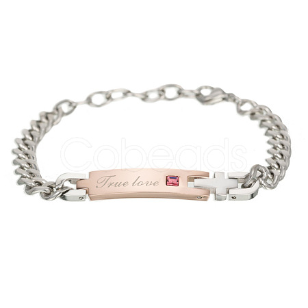 316L Surgical Stainless Steel Link Bracelets BJEW-T006-02A-1