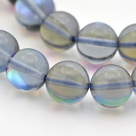 Round Synthetic Moonstone Beads Strands G-M210-10mm-05-1