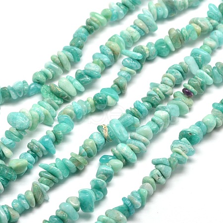 Natural Amazonite Chip Beads Strands G-M205-64-1