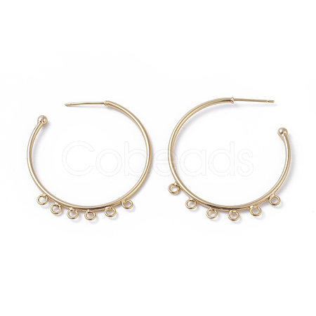 Brass Stud Earring Findings KK-I665-21G-1