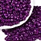 Opaque Baking Paint Glass Seed Beads, Round Hole, Cylinder, Purple, 4x5.5mm, Hole: 1.8mm, about 2500pcs/pound