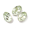 Glass Rhinestone Cabochons, Flat Back & Back Plated, Faceted, Oval, Chrysolite, 6x4x3mm