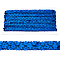 13M Polyester Paillette Elastic Beads, Sequins Beads, Ornament Accessories, 2 Rows Paillette Roll, Flat Round, Blue, 14~15mm