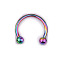 303 Stainless Steel Circular/Horseshoe Barbell Nose RingS, Nose Piercing Jewelry for Women, Rainbow Color, Inner Diameter: 8mm, Pin: 1.2mm, 17 Gauge