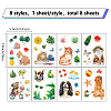 8 Sheets 8 Styles PVC Waterproof Wall Stickers DIY-WH0345-079-2